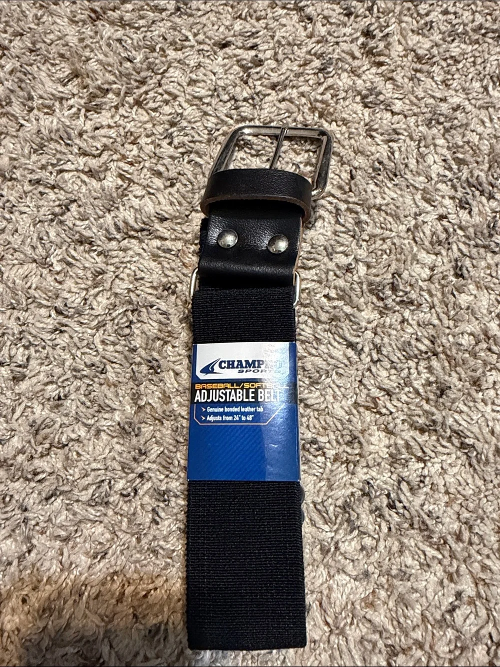 CHAMP Sports Black Adjustable Elastic Belt for Men